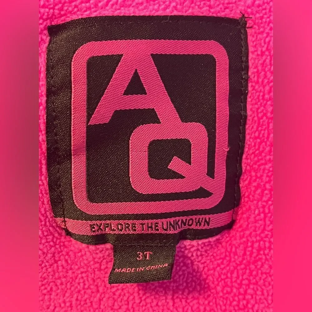 Arctic Quest AQ Girls Set Fleece Jacket and Bibs Snowpants Pink Gray Kids 3T